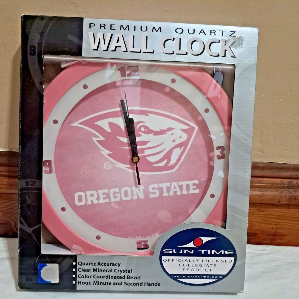 Oregon State Beavers SunTime Wall Clock Premium Quartz Officially Licensed